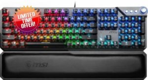 MSI VIGOR GK71 SONIC Mechnical Gaming Keyboard (UK-Layout) - Light & Fast Red MSI Sonic Switches