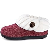 Wishcotton Women's Comfy Fuzzy Felt Memory Foam Slippers, Ladies' Closed Back House Shoes with No...