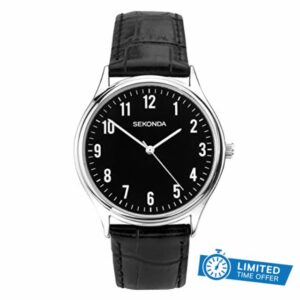Sekonda Men's Quartz Watch with White Dial Analogue Display and Leather Strap