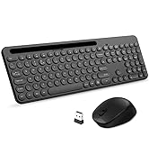 LeadsaiL Wireless Keyboard and Mouse Set, Ergonomic USB Computer Keyboard and Silent Wireless Mou...