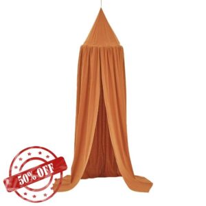 Xcello Brown Canopy Sheer Bedframe Net Round Canopy for Children