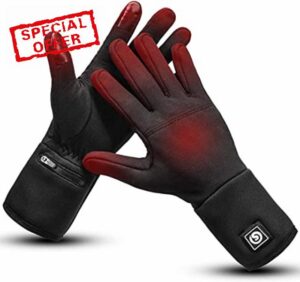 day wolf Heated Gloves Liners Electric Gloves For Men Women Rechargeable Battery Waterproof Hand Warmer For Winter Snow Biking Riding Skiing Cycling Hunting Snowboarding Mittens
