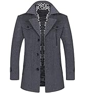 APTRO Mens Jacket Winter 80% Wool Coats Peacoat Warm Casual Overcoat Outwear Double Breasted Busi...