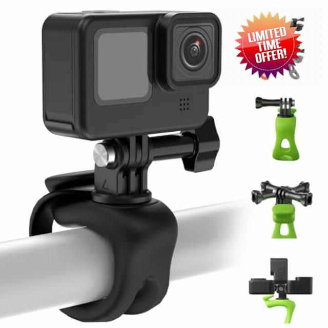 TELESIN 360 Camera Flexible Tube Mount Bike Motorcycle Handlebar Roll Bar Fishing Pole Ski Holder Accessories for GoPro Max Hero 12 11 10 9 Insta360 Ace Pro X3 Go 3 DJI Action 3 4 Osmo Pocket 3