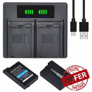 PowerTrust 2-Pack PSP-S110 Battery and Type-C Charger for Sony PSP 2000