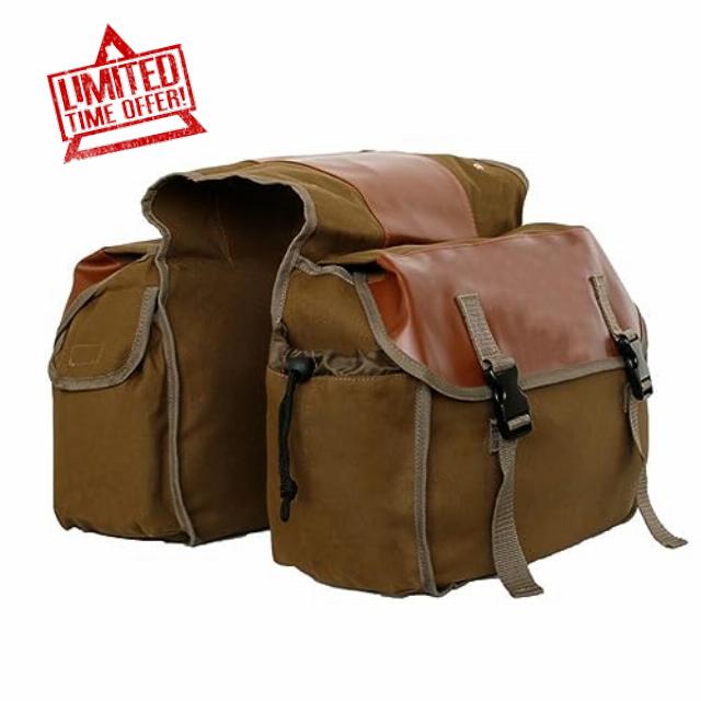 Creperture Cycling Panniers Bag 35L Bike Rear Rack Bag Water-Resistant Bicycle Saddle Trunks Bag for Cycling Travel Khaki One