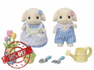 Sylvanian Families - 5736 Blossom Gardening Set -Flora Rabbit Sister & Brother- Dollhouse Playsets