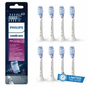 Philips Sonicare Original G3 Premium Gum Care Standard Sonic Toothbrush Heads - 8 Pack in White (Model HX9058/17)