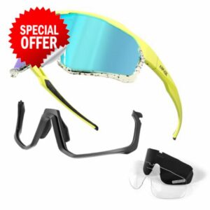 KAPVOE Polarized Cycling Glasses With 3 Interchangeable Lenses For Men Women Sports Sunglasses MTB Bicycle Goggles