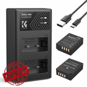 K&F Concept NP-W126 NP-W126S Battery and Dual Charger for Fujifilm Batteries Compatible with Fuji X-T3