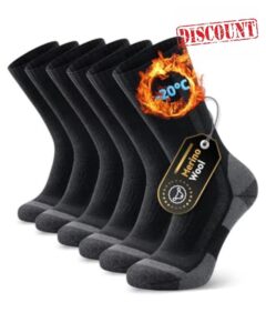 PULIOU Merino Wool Socks for Men and Women Hiking Warm Thick Cozy Boot Thermal Socks Winter Work Soft Socks Sports Socks Running Socks Sneaker Socks[3 Pairs]