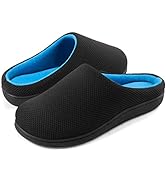 Wishcotton Men's Warm Slip On Slippers with Cozy Memory Foam, Closed Toe Man House Shoes, Lightwe...