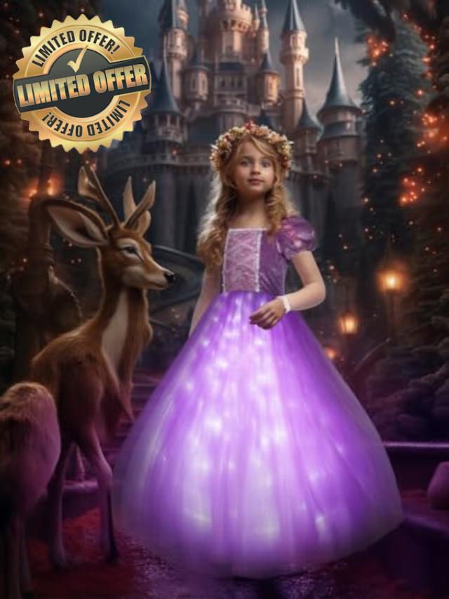 UPORPOR Light Up Princess Dress Up for Girls