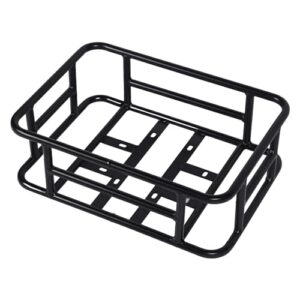 Rear Bike Rack ​with Basket Iron Waterproof Large Capacity Rustproof Bicycle Back Storage Basket Black