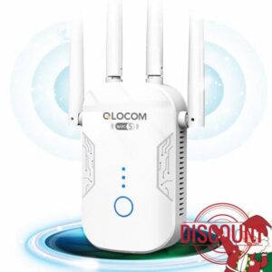 QLOCOM 2023 Newest WiFi Booster Range Extender 1200Mbps WiFi Extender Booster Dual Band 5GHz & 2.4GHz Wireless Internet Booster/Hotspot with Wider Coverage