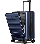 LEVEL8 Lightweight Hand Luggage Carry-on Suitcase Hardside Spinner Luggage with Front Pocket Lock...