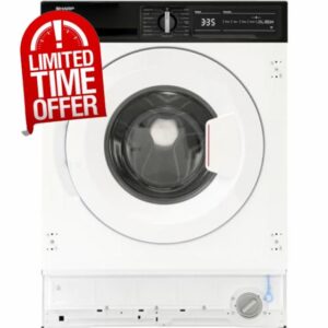Sharp Sharp ES-NIH714BWA-EN Integrated 7kg Washing Machine with 1400 rpm - White - A Rated