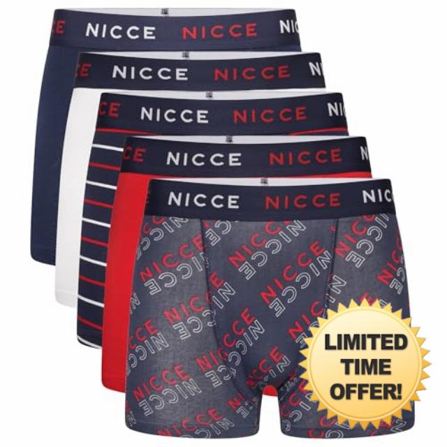 Nicce - Mens Everyday Essential Stretchy Soft Cotton Rich Trunks
