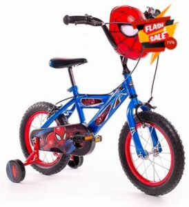Huffy Boys Spiderman Bike 14 Inch Wheel with Spiderman Mask Handlebars Ages 4-6