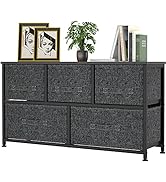 5 Drawers Storage Dresser, Fabric Dressers Tower Units for Bedroom, Hallway, Entryway, Closets, C...
