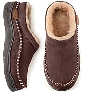 Zigzagger Men's Fuzzy Moccasin Slippers Indoor/Outdoor Fluffy House Shoes