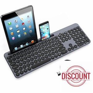 LeadsaiL Wireless Keyboard and Mouse Set with Phone and Tablet Holder