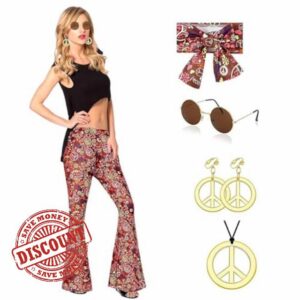 5 Piece Hippie Costume Women's Set