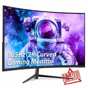 Z-Edge 27 Inch Curved Gaming Monitor 165Hz(DP) 144Hz(HDMI) 1ms MPRT 2K 2560x1440 16:9 Curved Screen