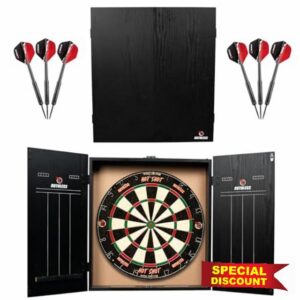 Ruthless Home Darts Centre | Complete Home Dart Board Centre Including Cabinet