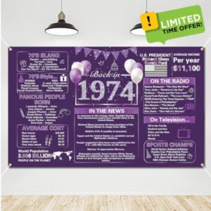 Crenics Purple 50th Birthday Decorations for 1974