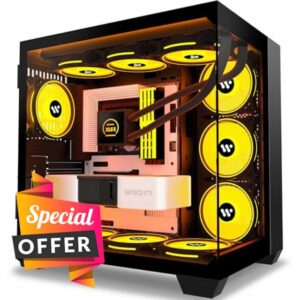 AMANSON PC Case - ATX Mid Tower Tempered Glass Computer Case (Fans are not Included)