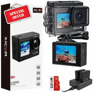 SJCAM Upgraded SJ4000 Action Camera 4K Ultra HD Dual Screen Underwater Camera 98FT Waterproof