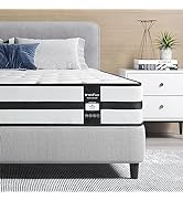 Inofia Double Mattress 4FT6, 25cm Hybrid Innerspring Memory Foam Mattress in a Box,9 Zoned Suppor...