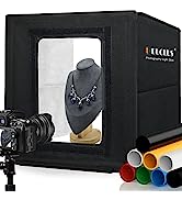 DUCLUS Light Box Photography 50 cm, Professional Portable Photo Studio Shooting Tent 20 inch with...