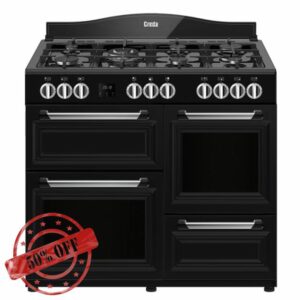 Creda C100RCDFTBL 100cm 4 Cavity Traditional Dual Fuel Range Cooker - Black            [Energy Class A]