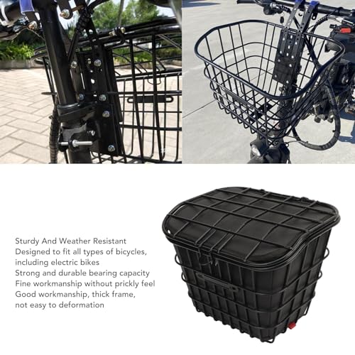 Metal Wire Bicycle Basket with Waterproof Inner Bag Universal Hanging Electric Bicycle Front Baskets