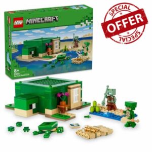 LEGO Minecraft The Turtle Beach House Animal-Care Toy for Kids