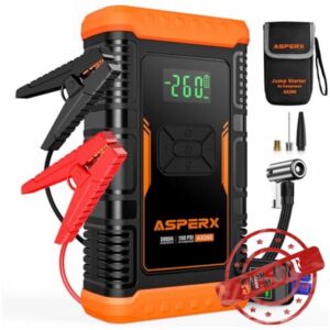 ASPERX 3000A Jump Starter Power Pack with 150PSI Air Compressor Car Battery Booster (Up to10L Gas/8.0L Diesel)