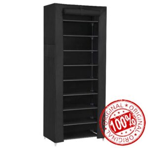 SONGMICS 10-Tier Shoes Rack with Dustproof Cover