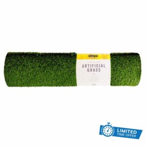 simpa Non Fade Artificial Grass Pile Roll - 4m x 1m / 13ft x 3.3ft - 15mm Pile Height - Single Roll