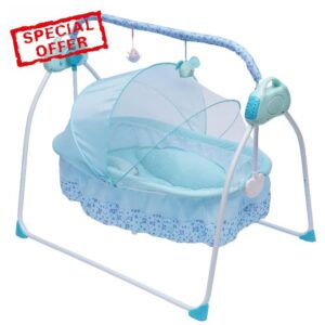 Electric Baby Crib 0-25Kg Cradle Automatic Intelligent Rocker Bed with 12 pieces of music and mosquito nets