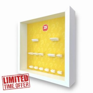 FRAMEPUNK Minifigure Display Case - for LEGO Minifigures Series 25 71045 - Wall Mount or Free Stand - Deep for accessories - Removable Front for Easy Access - White Case