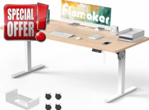 Flamaker Large Standing Desk 200x80cm with USB Charging Port