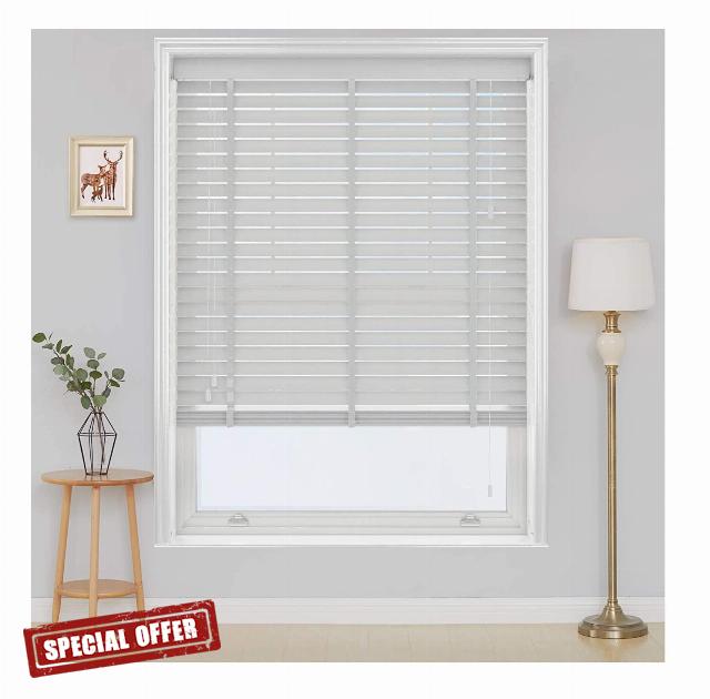 White Faux wood Tape Design 75 x 213cm window Venetian Blinds