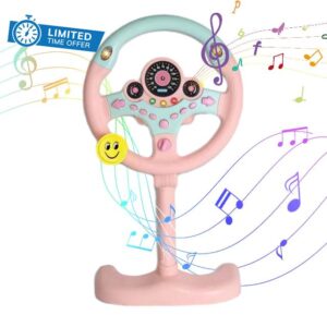 ORTUH Steering Wheel Driving Toy - Electric Early Education Simulation Steering Wheel Toy