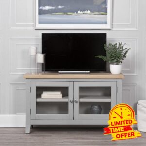 The Furniture Outlet Eaton Grey Painted Oak Small TV Uni