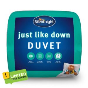 Silentnight Just Like Down 10.5 Tog King Duvet - Luxury All Year Round Duvet Quilt with Soft Silky Down Like Fibres - Machine Washable and Hypoallergenic - King Size