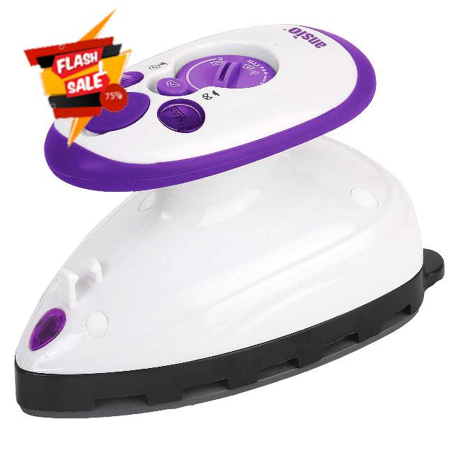 ANSIO Travel Iron Quilting Mini Steam Craft Iron with Ceramic Soleplate | Small Compact Travel Steamer - Perfect for Travel