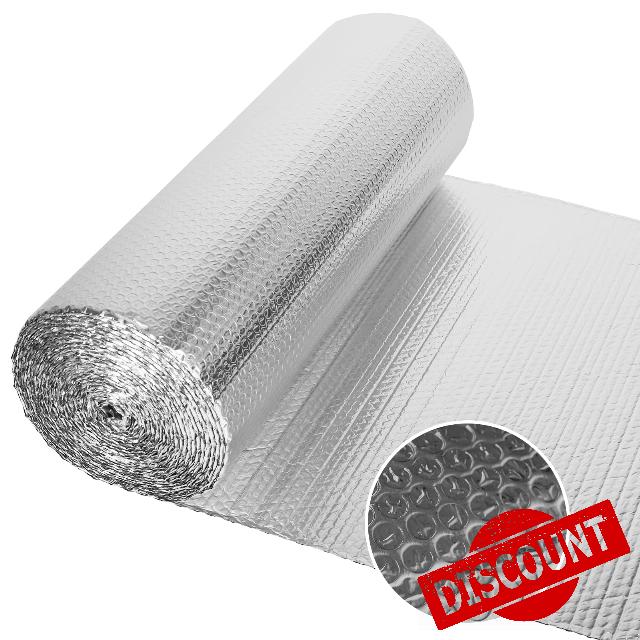 Dripex Double Aluminium Bubble Foil Insulation Loft Wall Boat Loft Caravan Home Wall Shed - Various Size (0.6m x 10m(6㎡))