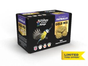 Grumpy Gardener Deluxe Gold Mix Fat Balls for Wild Birds – Suet Balls enriched Ingredients